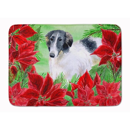 Carolines Treasures Borzoi Poinsettas Machine Washable Memory Foam Mat CK1320RUG